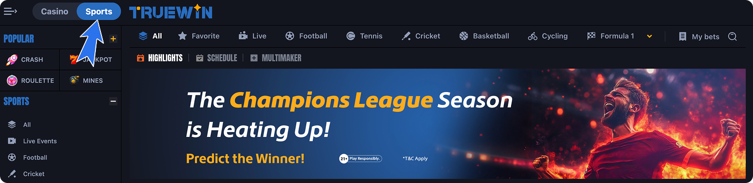 true win bet